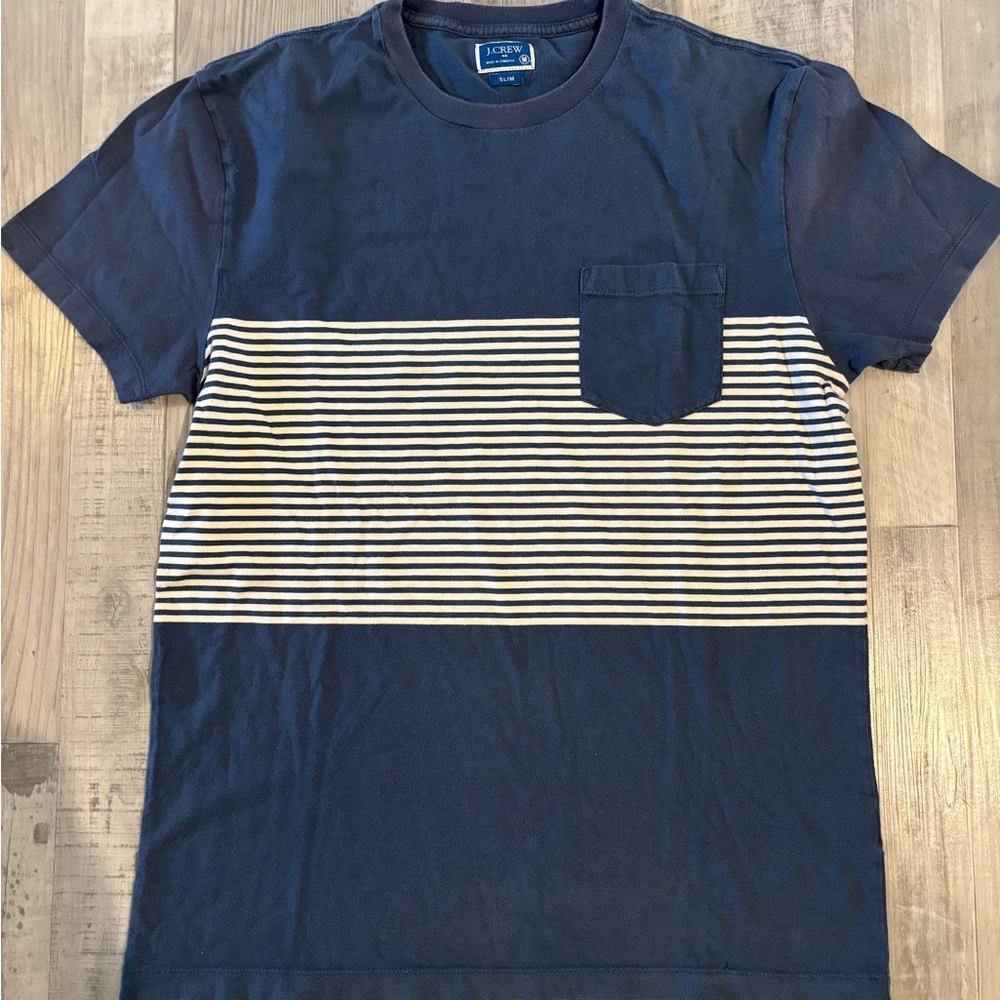 J. Crew Blue and White Striped Tee‎